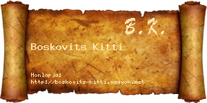 Boskovits Kitti névjegykártya